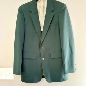 Vintage Cameron Hills Rich Hunter green blazer /70s,80s gold crest buttons 38/L